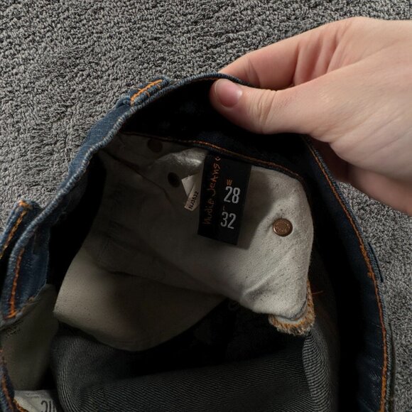 Nudie Jeans Co Mens Jeans Denim Pants Trouser Size 28x32 GRIM TIM WHITE KNEE - Picture 15 of 16